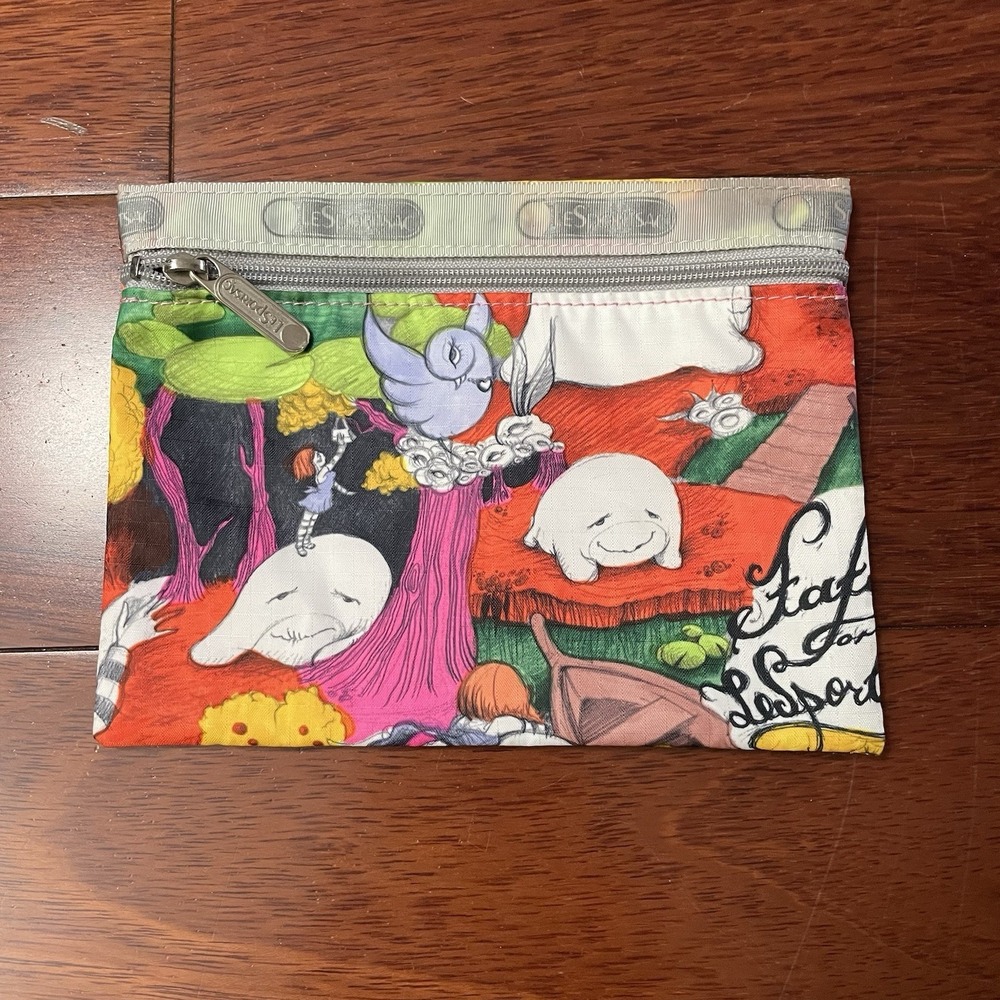 LeSportsac x Fafi Wonderland Cosmetic Pouch Makeup Bag Purse Art Fafinettes B32